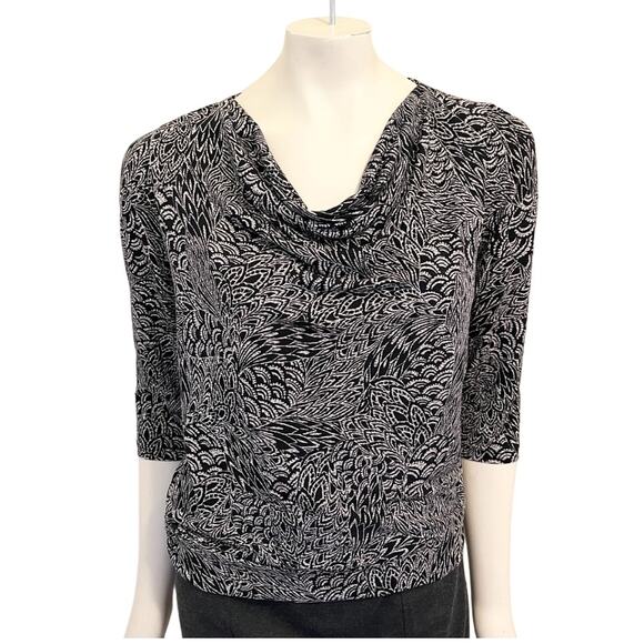 CHICO'S Easywear Wrinkle Resistant 3/4 Sleeve Cowl Neck Blouse SZ S - Picture 10 of 10